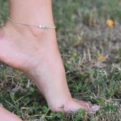Talisa Stars Birthstone Anklet [Sterling Silver]
