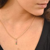 Talisa Stars Drop Birthstone Necklace [14K Gold]