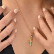 Talisa Stars Drop Birthstone Necklace [14K Gold]