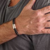 Men Bracelet With Square Stones in Silver