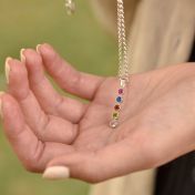 Talisa Stars Drop Birthstone Necklace [Sterling Silver]