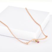 Collier Force de l'Océan avec Pierres de Naissance [Plaqué Or Rose 18ct]