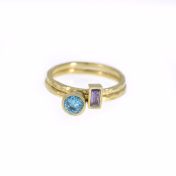 Anillos de Amor con Efecto Martillado [Oro Vermeil de 18K]