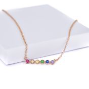 Collar Talisa Estrellas Arcoíris Horizontal [Bañado en Oro Rosa]