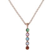 Talisa Stars Birthstone Necklace [18K Rose Gold Plated]