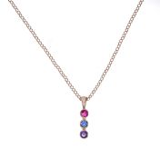 Talisa Stars Birthstone Necklace [18K Rose Gold Plated]