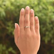 Bague Carina Martelée. Pierre Carrée [Argent 925]