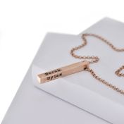 Talisa Bar Necklace [18K Rose Gold Plated - Hammered] 