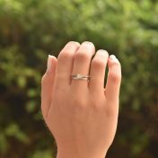 Bague Carina Martelée. Pierre Carrée [Argent 925]