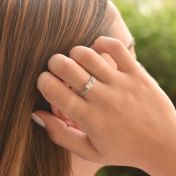 Bague Carina Martelée. Pierre Carrée [Argent 925]