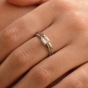 Bague Carina Martelée. Pierre Carrée [Argent 925]