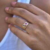 Anillos de Amor con Efecto Martillado [Oro Vermeil de 18K]