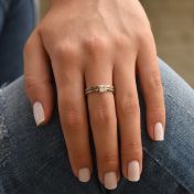 Bague Carina Martelée. Pierre Carrée [Argent 925]