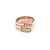 Anillo Marea Oceánica con Nombre [Bañado en Oro Rosa de 18K]