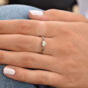 Gentle Heart Initial Ring Hammered [Sterling Silver]