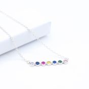 Talisa Stars Birthstone Necklace [Sterling Silver]