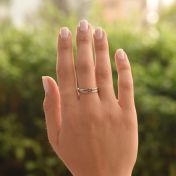 Bague Carina Martelée. Pierre Ovale Horizontale [Argent 925]