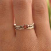 Bague Carina Martelée. Pierre Ovale Horizontale [Argent 925]