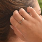 Bague Carina Martelée. Pierre Ovale Horizontale [Argent 925]