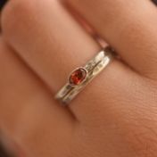 Bague Carina Martelée. Pierre Ovale Horizontale [Argent 925]