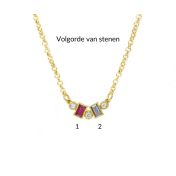 Vloei van Liefde Geboortesteen Ketting [Goud Verguld]