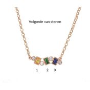 Vloei van Liefde Geboortesteen Ketting [Rose Goud Verguld]