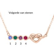Banden van het Hart Geboortesteen Ketting [18K Rose Goud Verguld]