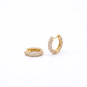Pavé Halo Hoop Earrings [Gold Plated]