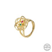 Vogelnest Geburtsstein Ring [750er vergoldet]