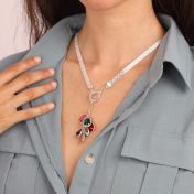 Emma Circle Birthstone Necklace [Sterling Silver]