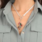 Emma Circle Birthstone Necklace [Sterling Silver]