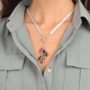 Emma Circle Birthstone Necklace [Sterling Silver]