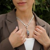 Emma Circle Birthstone Necklace [Sterling Silver]