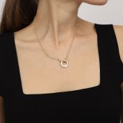 Emma Circle Heart Chain Necklace [18K Gold Plated] - With Name Charms