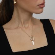 Emma Circle Heart Chain Necklace [18K Gold Plated] - With Name Charms