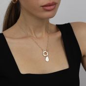 Emma Circle Heart Chain Necklace [18K Gold Plated] - With Name Charms