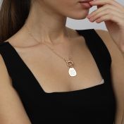 Emma Circle Heart Chain Name Necklace [18K Gold Plated] 