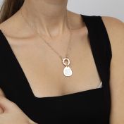 Emma Circle Heart Chain Name Necklace [18K Gold Plated] 