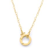 Emma Circle Heart Chain Necklace [18K Gold Plated] - With Name Charms