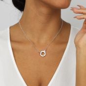 Collier Cercle Emma de Chaîne Cœur [Argent 925] - avec Charms Noms