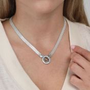 Emma Kompass Kette mit Gravur [Sterlingsilber]