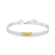 Milanese Chain Engraved Bracelet with 14K Gold names