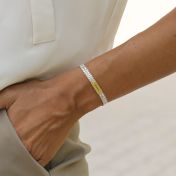 Milanese Chain Engraved Bracelet with 14K Gold names