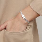 Bracciale Emma a Spina di Pesce con Nome e Diamante [Argento 925]