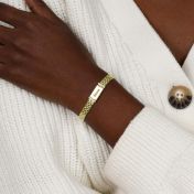 Bracciale Emma a Spina di Pesce con Nomi e Cristalli [Oro Vermeil 18kt]