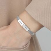 Milanese Chain Name Bracelet [Silver]