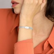 Pulsera de Cadena Milanesa con Nombre [Plata de Ley]