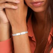 Pulsera de Cadena Milanesa con Nombre [Plata de Ley]