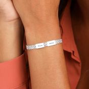 Pulsera de Cadena Milanesa con Nombre [Plata de Ley]