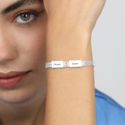 Pulsera de Cadena Milanesa con Nombre [Plata de Ley]